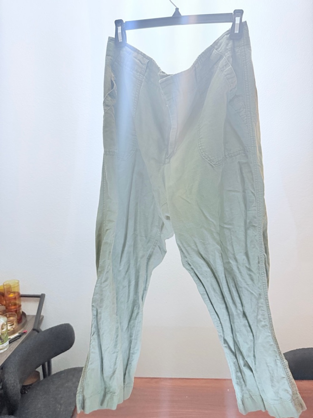 Light Green Women's GAP Linen Pant